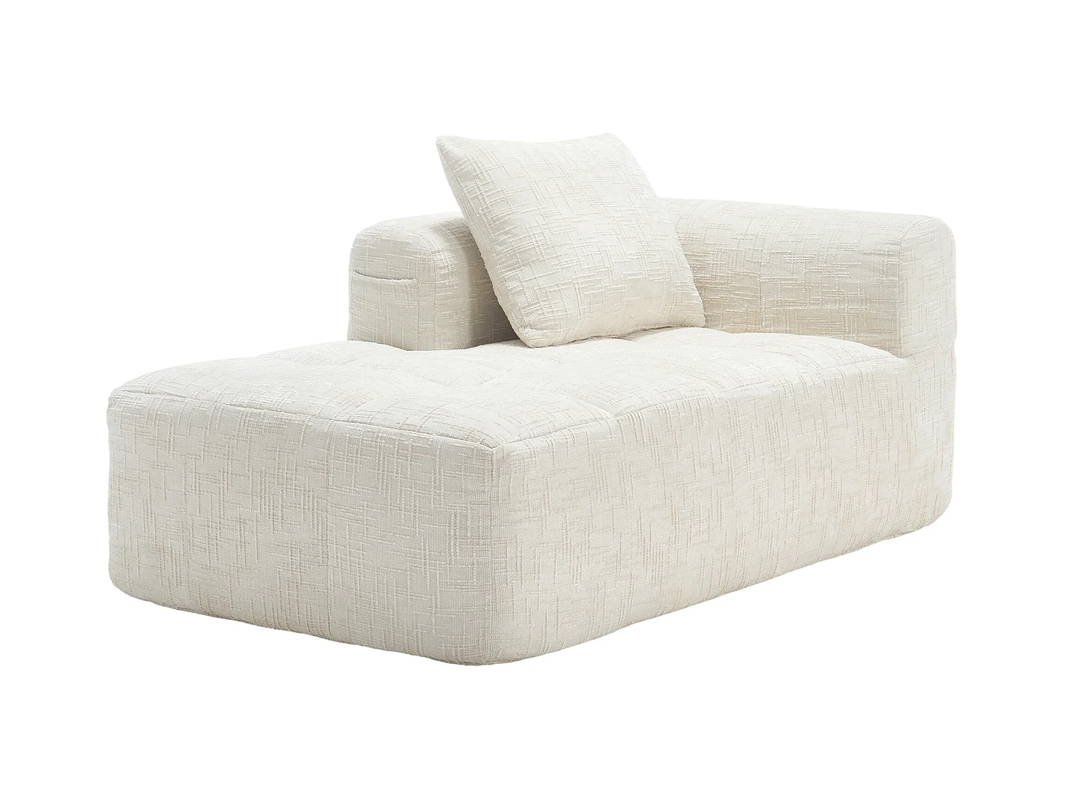 Beige 1-zitsbank - Rechte bank met kussens en opbergvakken - chenille - sneeuwpatroon