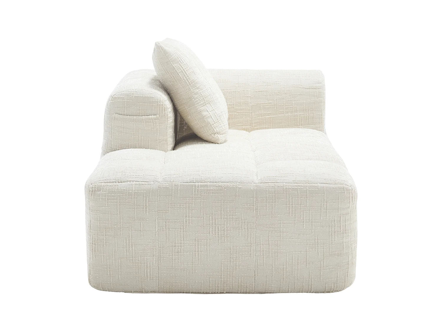 Beige 1-zitsbank - Rechte bank met kussens en opbergvakken - chenille - sneeuwpatroon