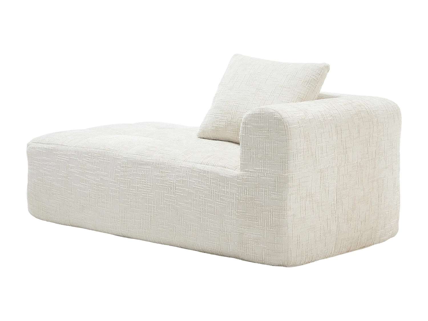 Canapé 1 place beige - Canapé droit avec Coussins et Poches de Rangement - motif neige