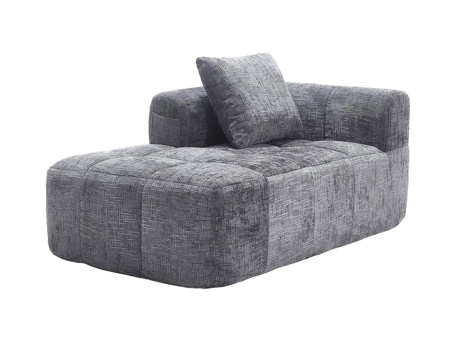 Divano 1 posto grigio - Divano dritto con cuscini e tasche portaoggetti - motivo neve