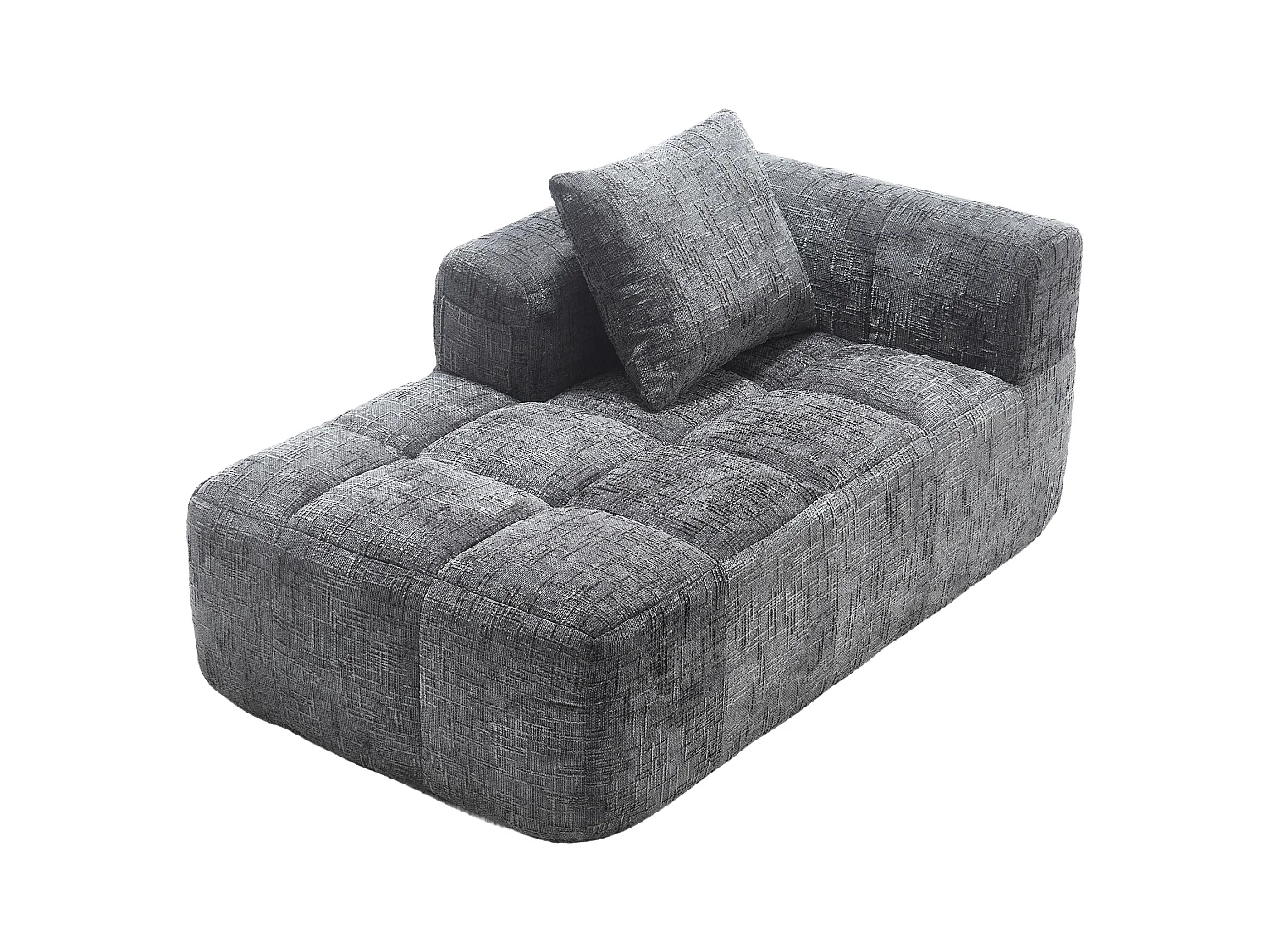 Divano 1 posto grigio - Divano dritto con cuscini e tasche portaoggetti - motivo neve