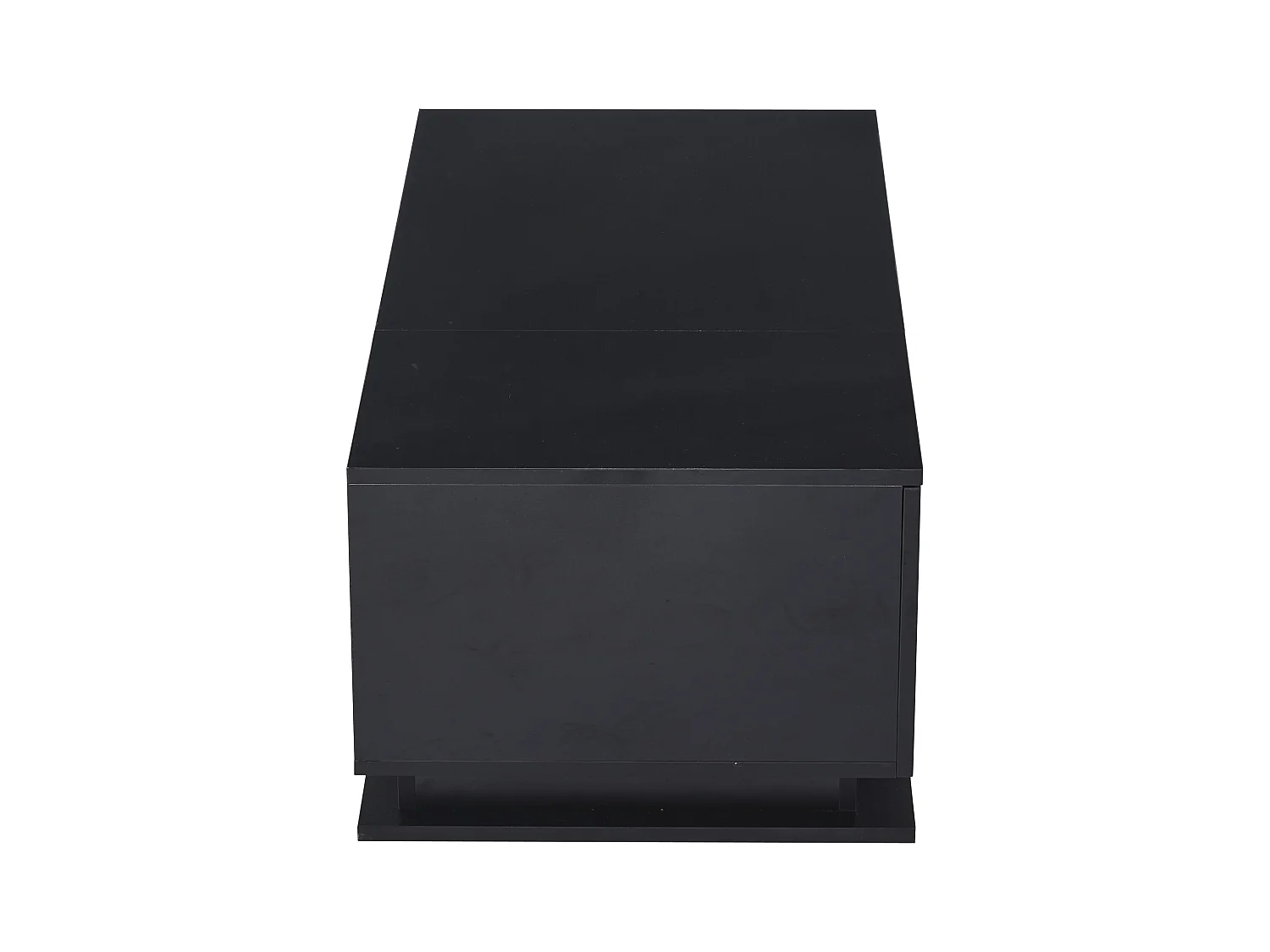 Table basse rectangulaire noir - Table d'appoint avec éclairage LED et 1 porte - rangement ouvert - pour salon