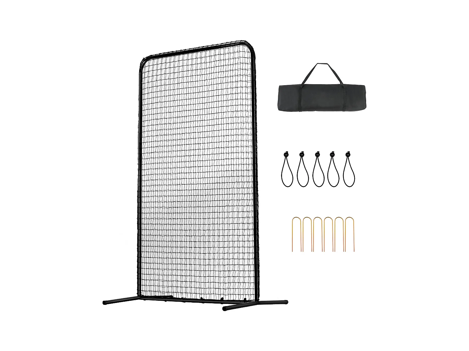 Filet de Baseball SucceBuy, 210 x 120cm, Filet de Frappeur Portable avec Sac de Transport et Piquets de Sol, Protection de Lancer Robuste