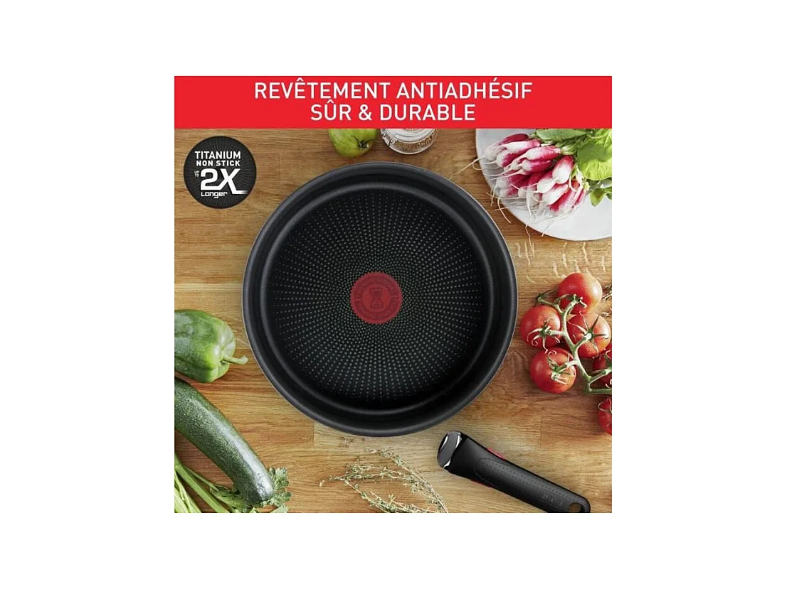 Tefal 10-delige kookset, inductie, antiaanbaklaag, koekenpan, steelpan