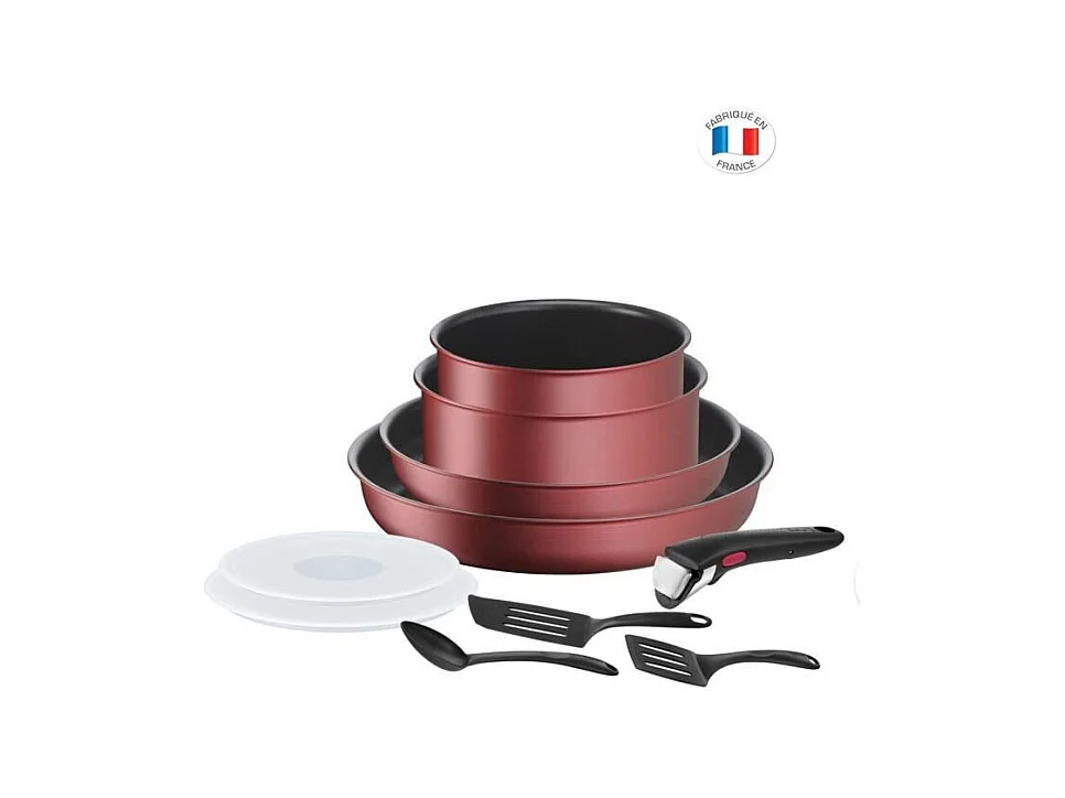 Tefal Batterie de cuisine 10 pièces, Induction, Revêtement antiadhésif, Poêle, Casserole