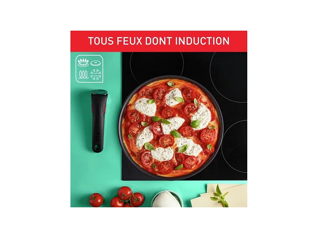 Tefal Batterie de cuisine 10 pièces, Induction, Revêtement antiadhésif, Poêle, Casserole