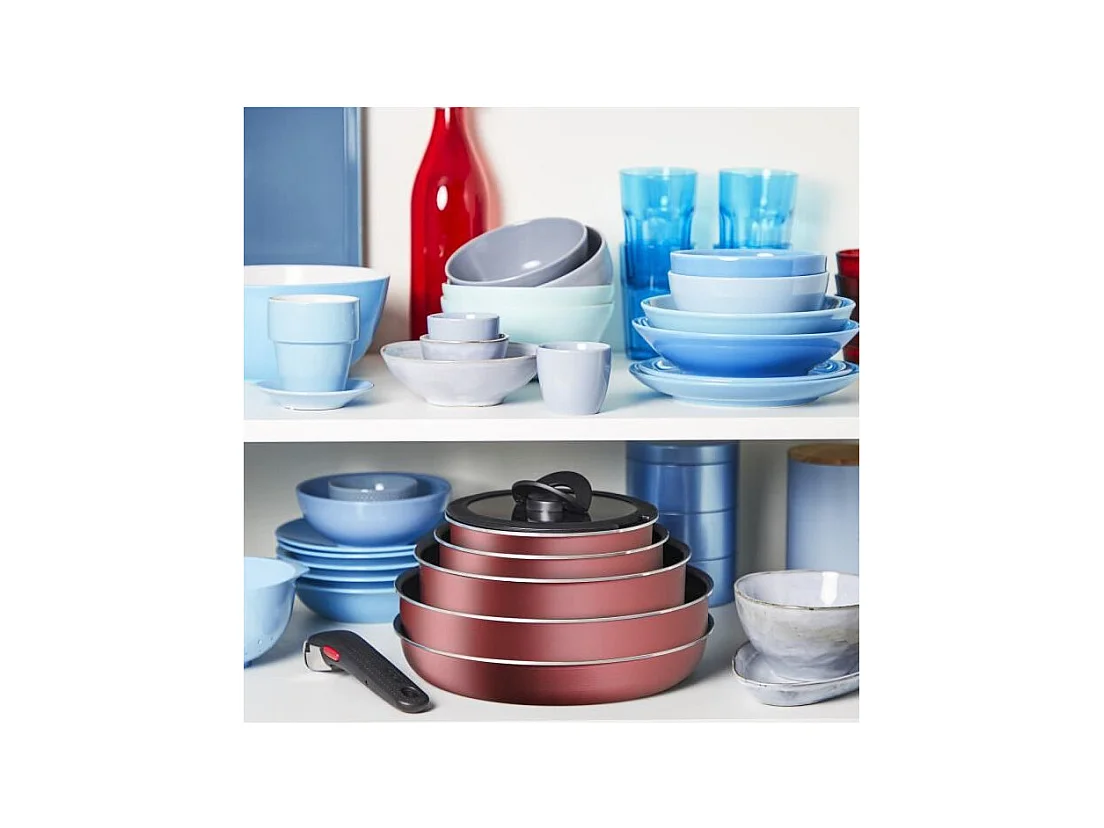 Tefal Batterie de cuisine 10 pièces, Induction, Revêtement antiadhésif, Poêle, Casserole