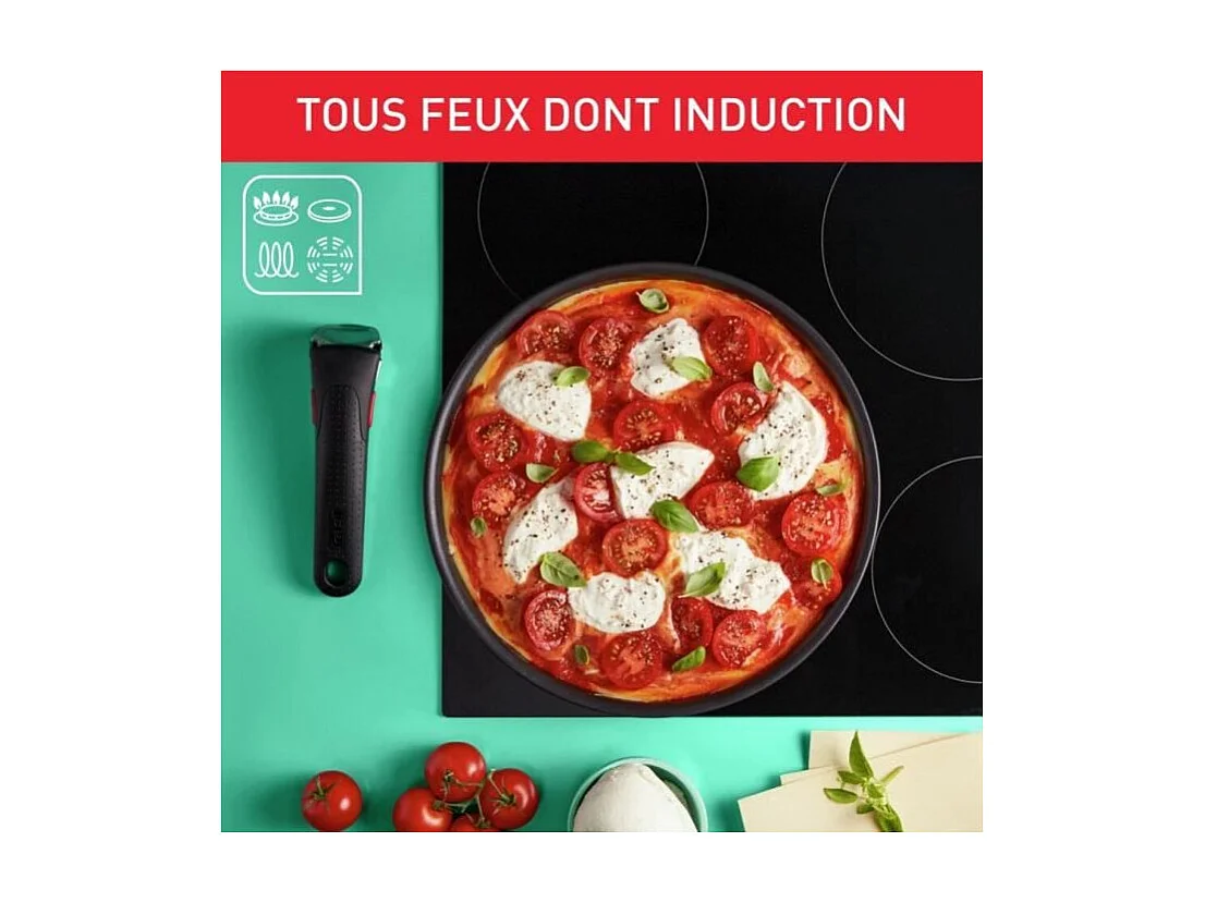 Tefal Batterie de cuisine 10 pièces, Induction, Revêtement antiadhésif, Poêle, Casserole