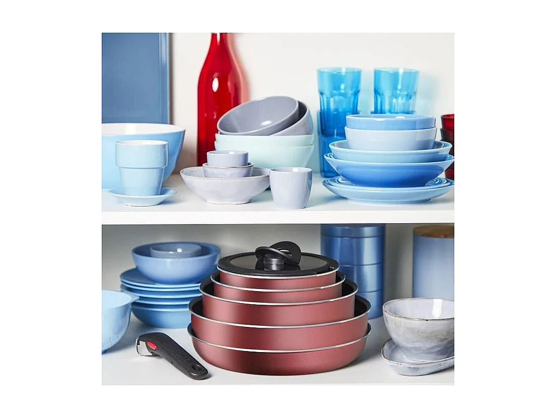 Tefal Batterie de cuisine 10 pièces, Induction, Revêtement antiadhésif, Poêle, Casserole