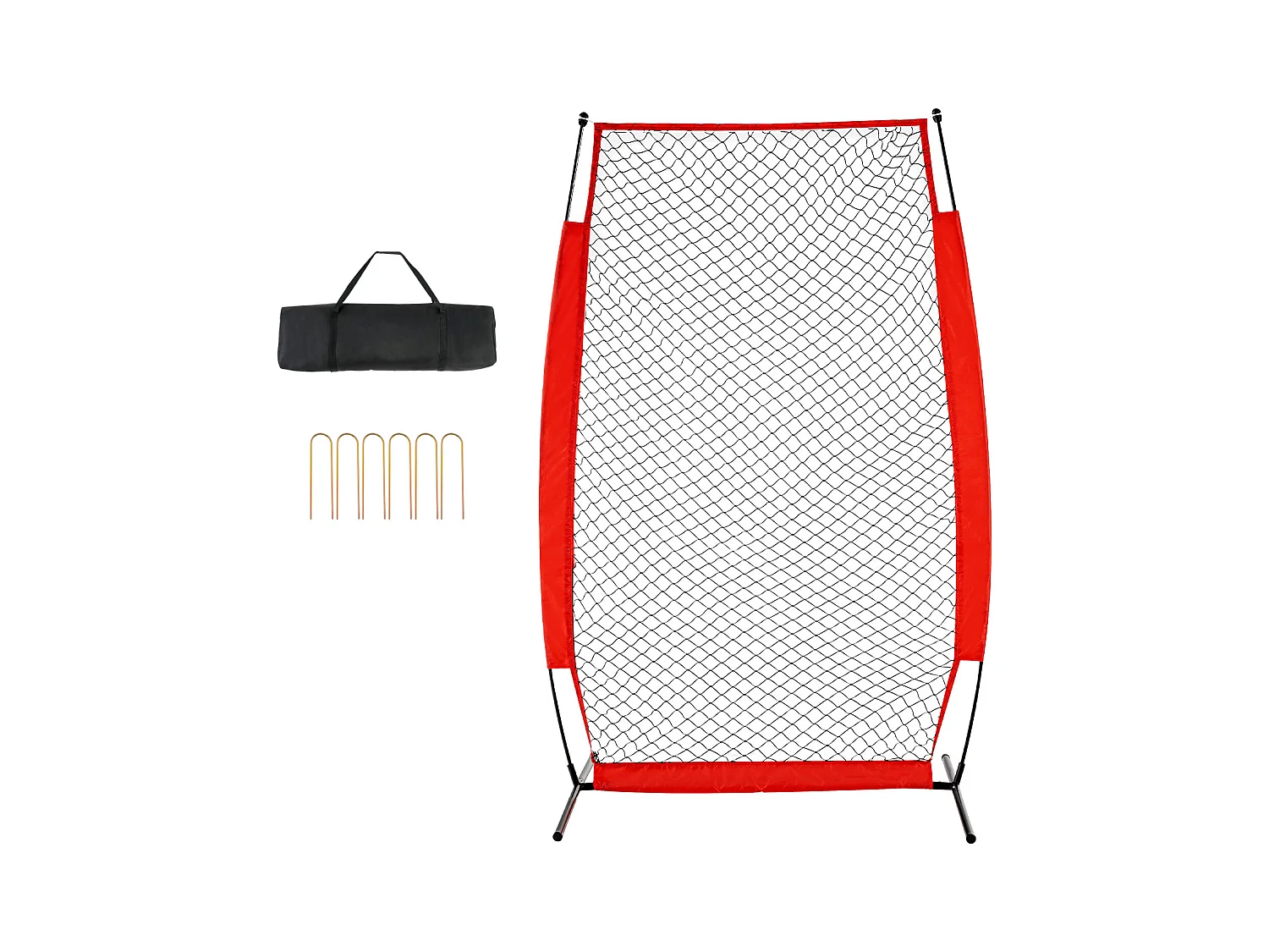 Filet de Baseball SucceBuy, 210 x 120cm, Filet de Frappeur Portable avec Sac de Transport et Piquets de Sol, Protection de Lancer pour Cage de Frappeur
