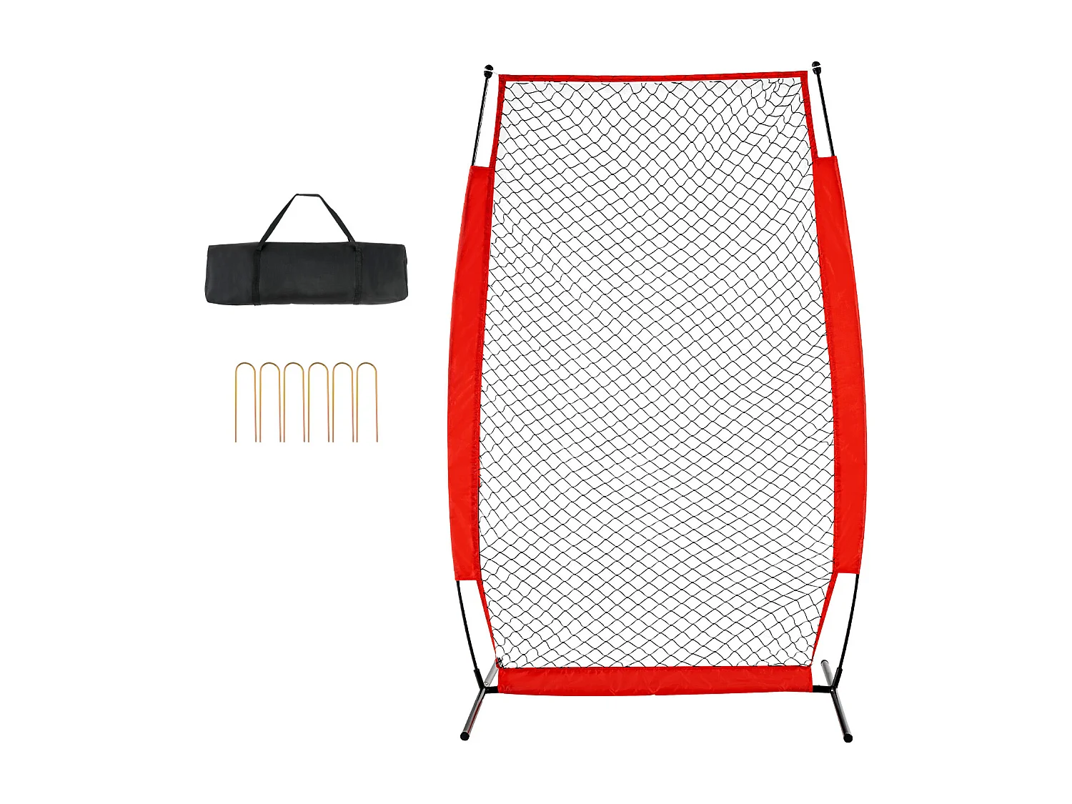Filet de Baseball SucceBuy, 210 x 120cm, Filet de Frappeur Portable avec Sac de Transport et Piquets de Sol, Protection de Lancer pour Cage de Frappeur