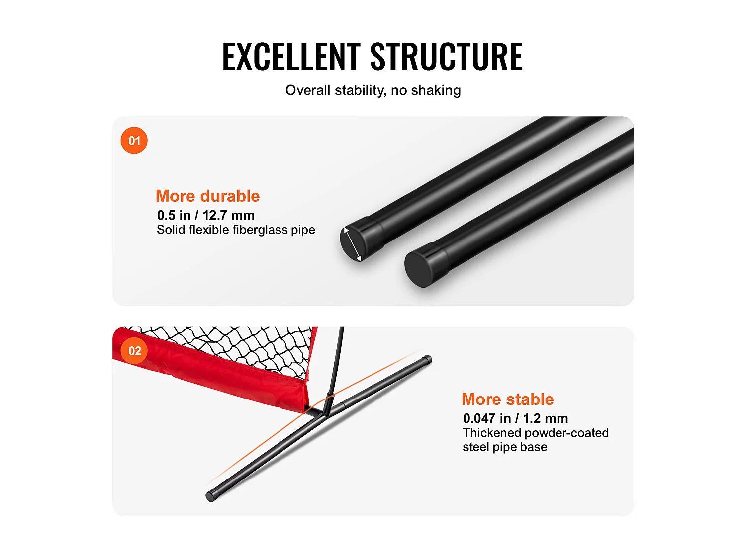 Filet de Baseball SucceBuy, 210 x 120cm, Filet de Frappeur Portable avec Sac de Transport et Piquets de Sol, Protection de Lancer pour Cage de Frappeur