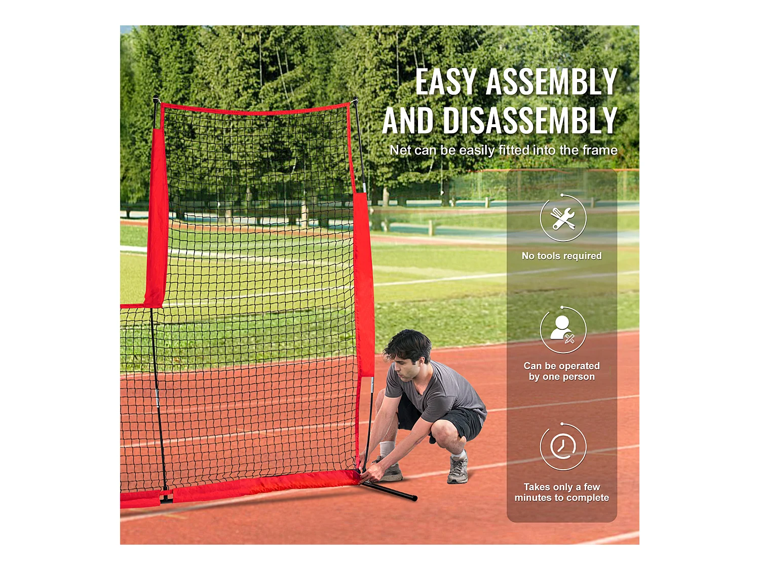 Filet de Baseball SucceBuy en Forme de L de 210 x 210cm pour Cage de Frappeurs, Écran de Softball