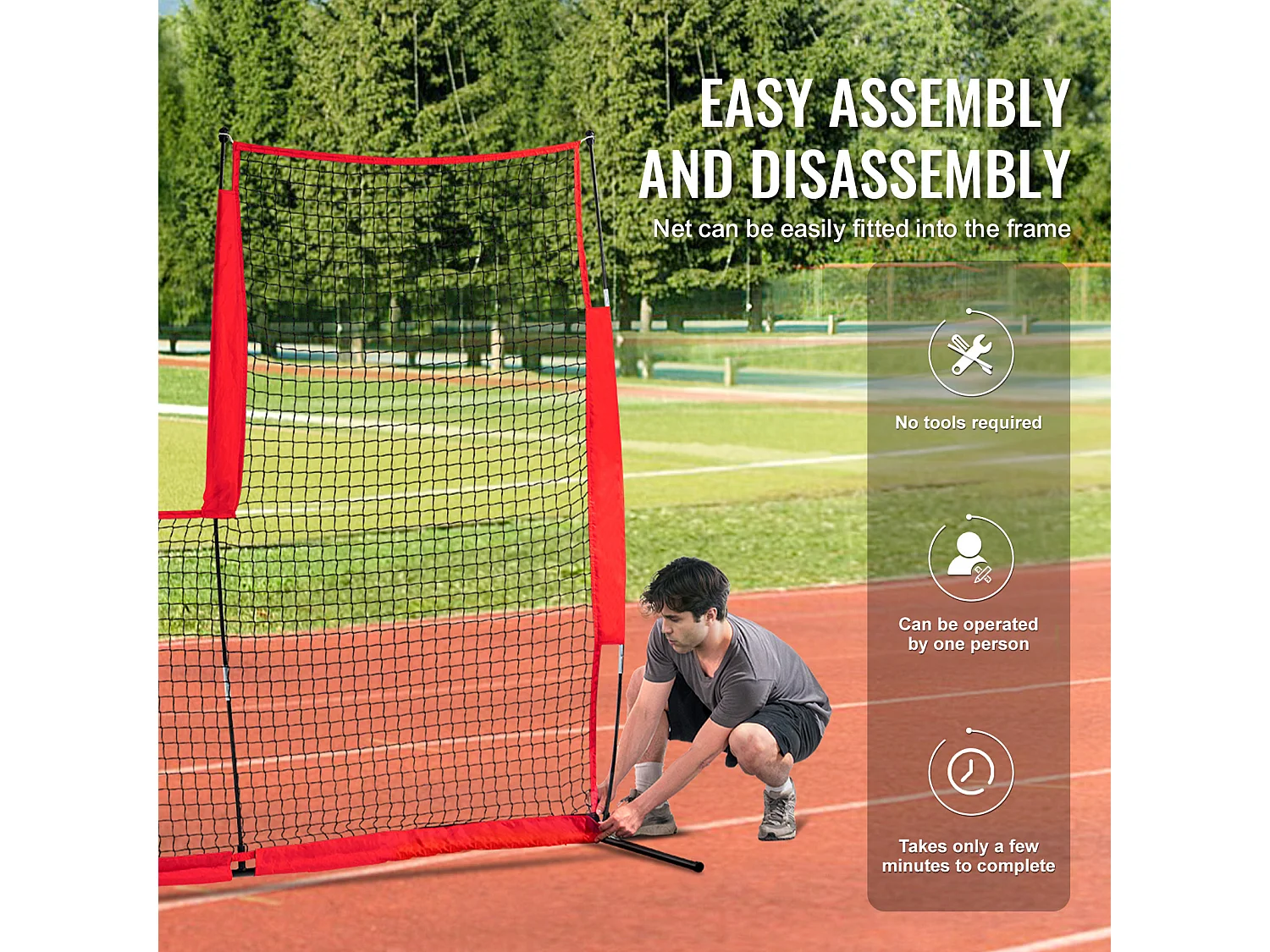 Filet de Baseball SucceBuy en Forme de L de 210 x 210cm pour Cage de Frappeurs, Écran de Softball