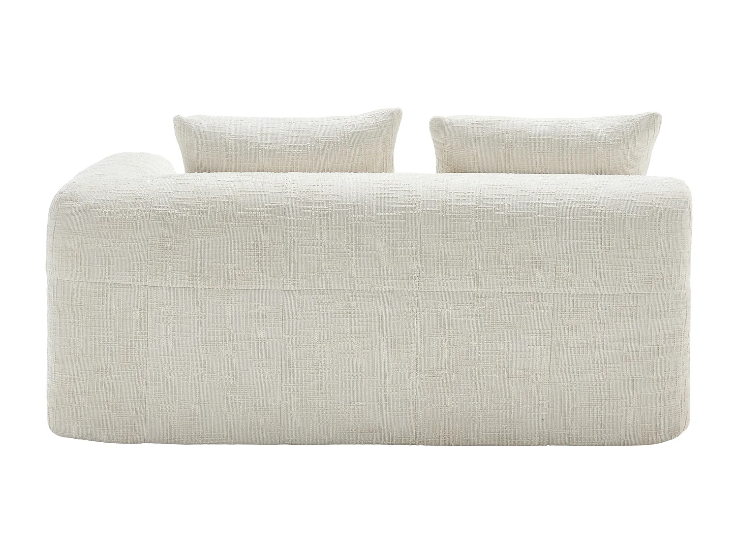 Canapé 2 places beige - Canapé droit avec Coussins et Poches de Rangement - motif neige