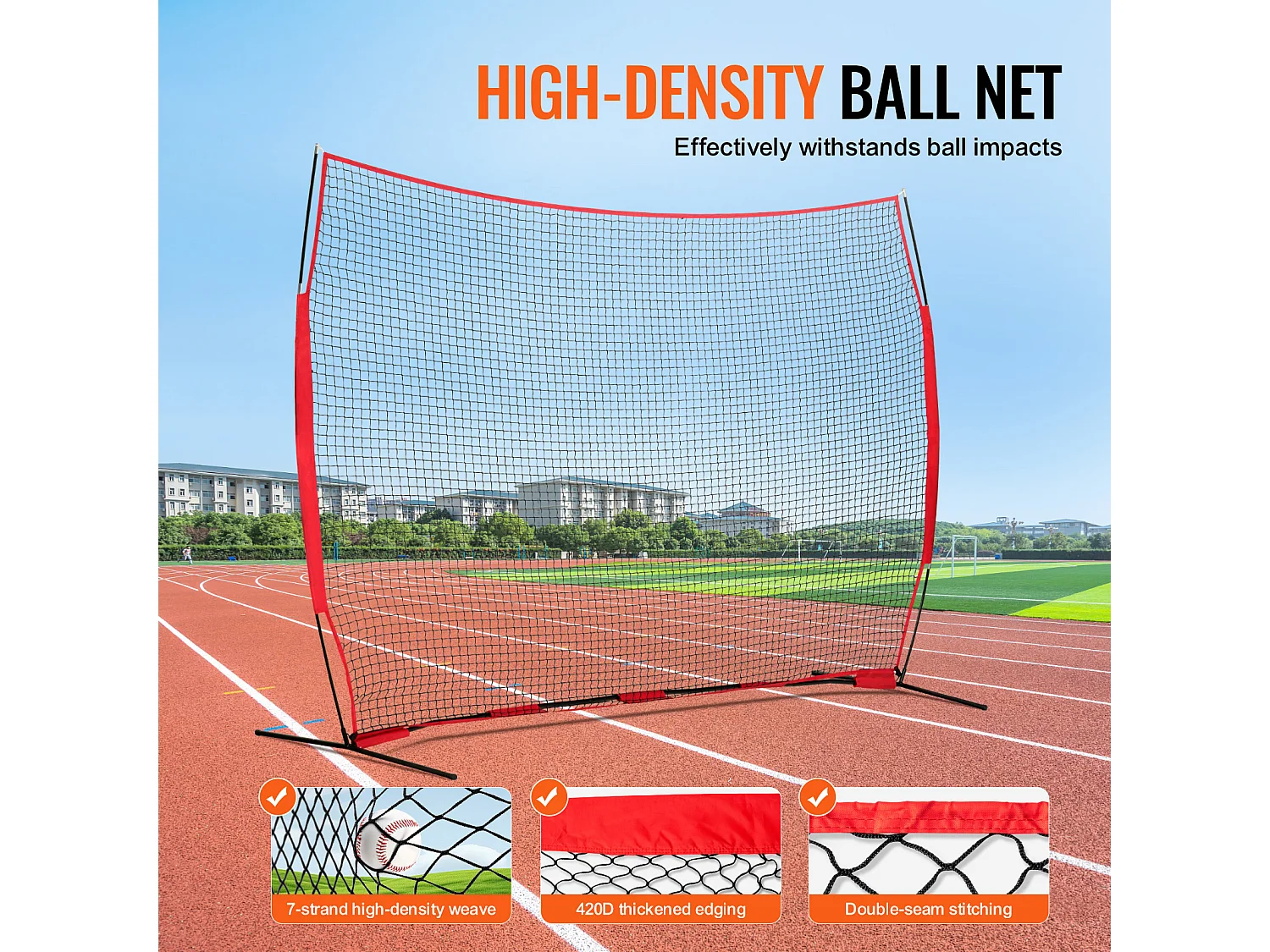 Filet de Protection Barricade SucceBuy, Filet d'Entraînement pour Softball, 360 x 270cm, Écran d'Entraînement pour Baseball, Softball, Football, Hockey