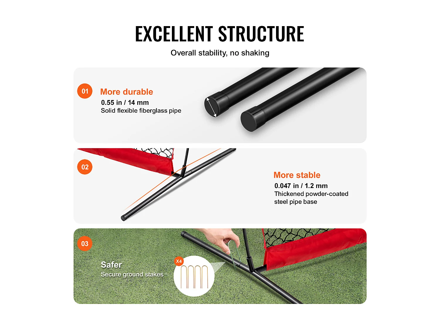 Filet de Protection Barricade SucceBuy, Filet d'Entraînement pour Softball, 360 x 270cm, Écran d'Entraînement pour Baseball, Softball, Football, Hockey