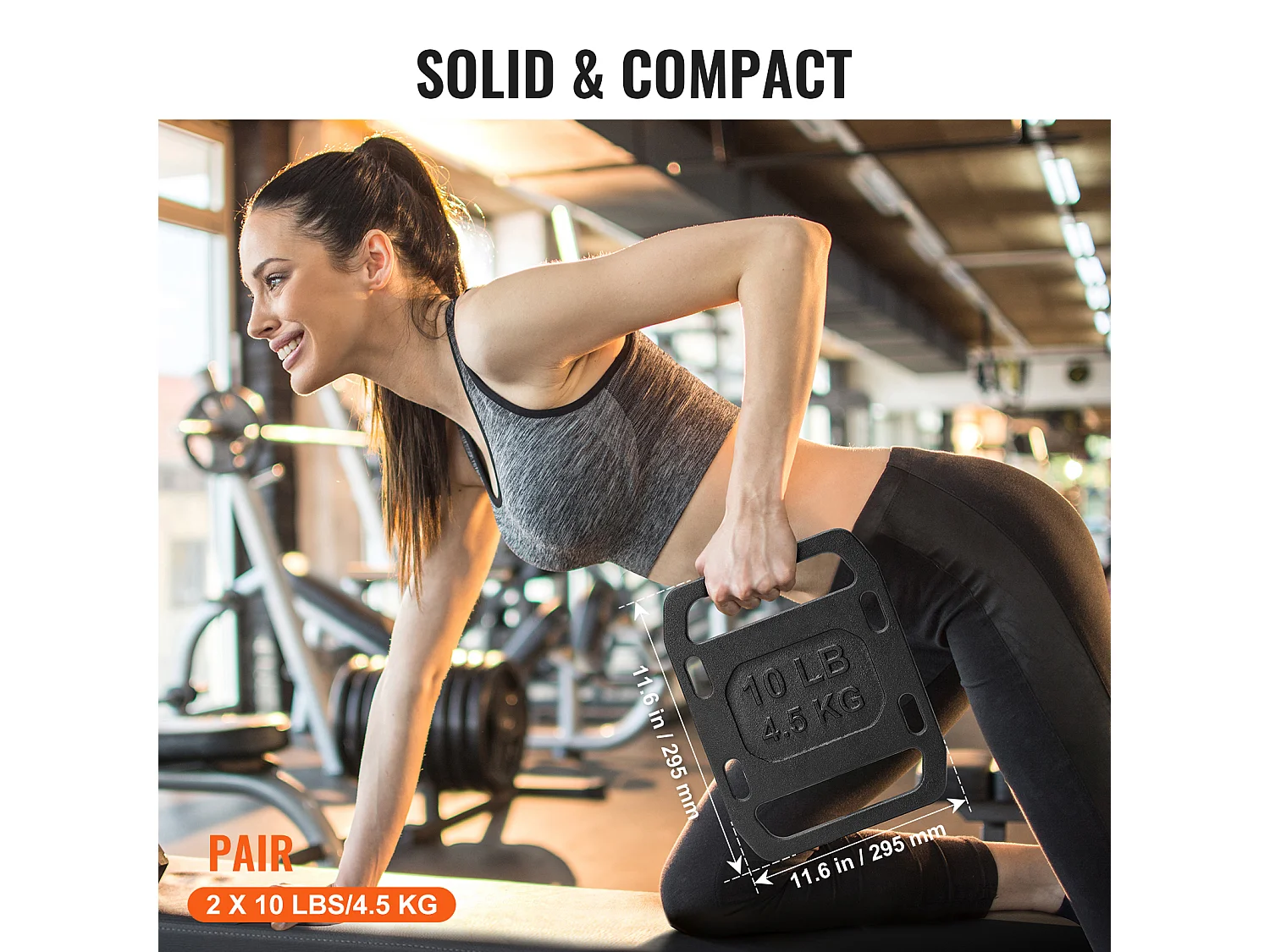 Gietijzeren Gewichtsplaat SucceBuy voor Rugzak, Paar Gewichtsplaten van 4.5kg met Handgreep voor Rugzak