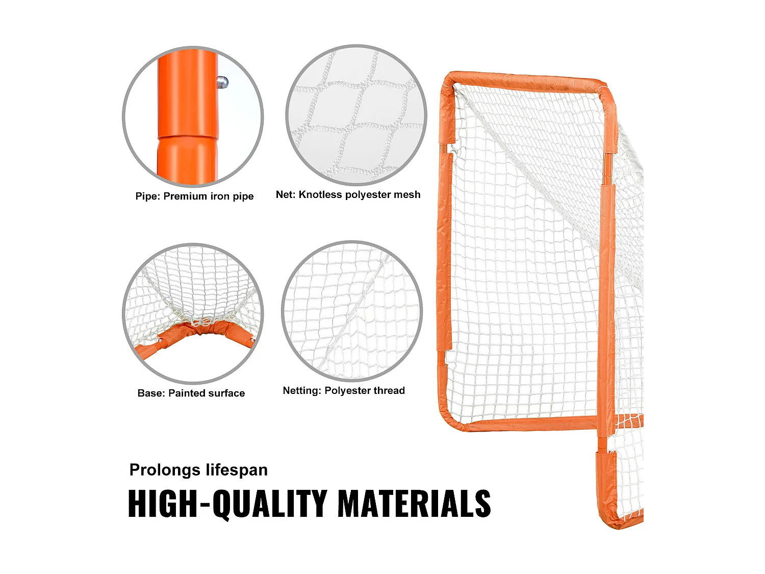 Filet de But de Crosse SucceBuy 10 x 10cm, Filet de Crosse Pliable pour Enfants avec Sac de Transport, Filet d'Entraînement Durable pour l'Arrière-Cour