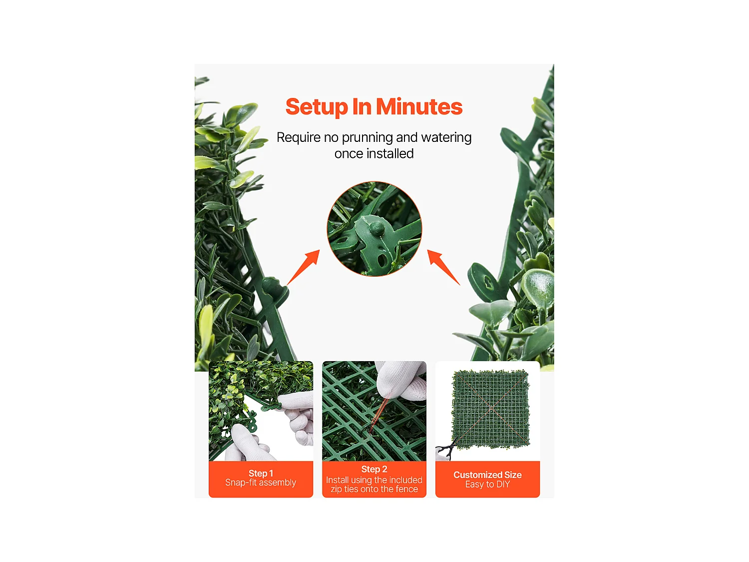 Panneaux Artificiels, SucceBuy Panneau Mural en Gazon Artificiel 300 × 150 cm, Milan Greenery pour plus d'Intimité et de Décoration