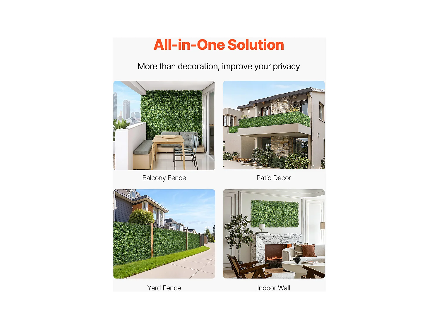 Panneaux Artificiels, SucceBuy Panneau Mural en Gazon Artificiel 300 × 150 cm, Milan Greenery pour plus d'Intimité et de Décoration