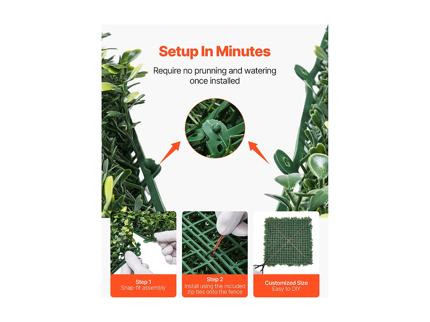 Panneaux Artificiels, SucceBuy Panneau Mural en Gazon Artificiel 300 × 150 cm, Milan Greenery pour plus d'Intimité et de Décoration