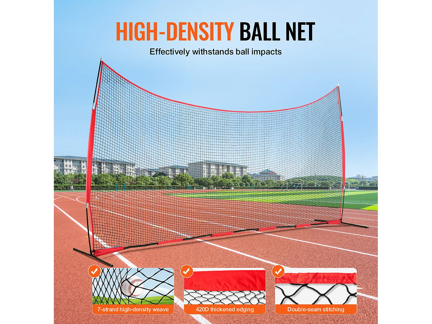 Filet de Protection SucceBuy, 51 x 25cm, Filet de Protection pour le Sport, Équipement d'Entraînement Portable avec Sac de Transport, Écran de Protection