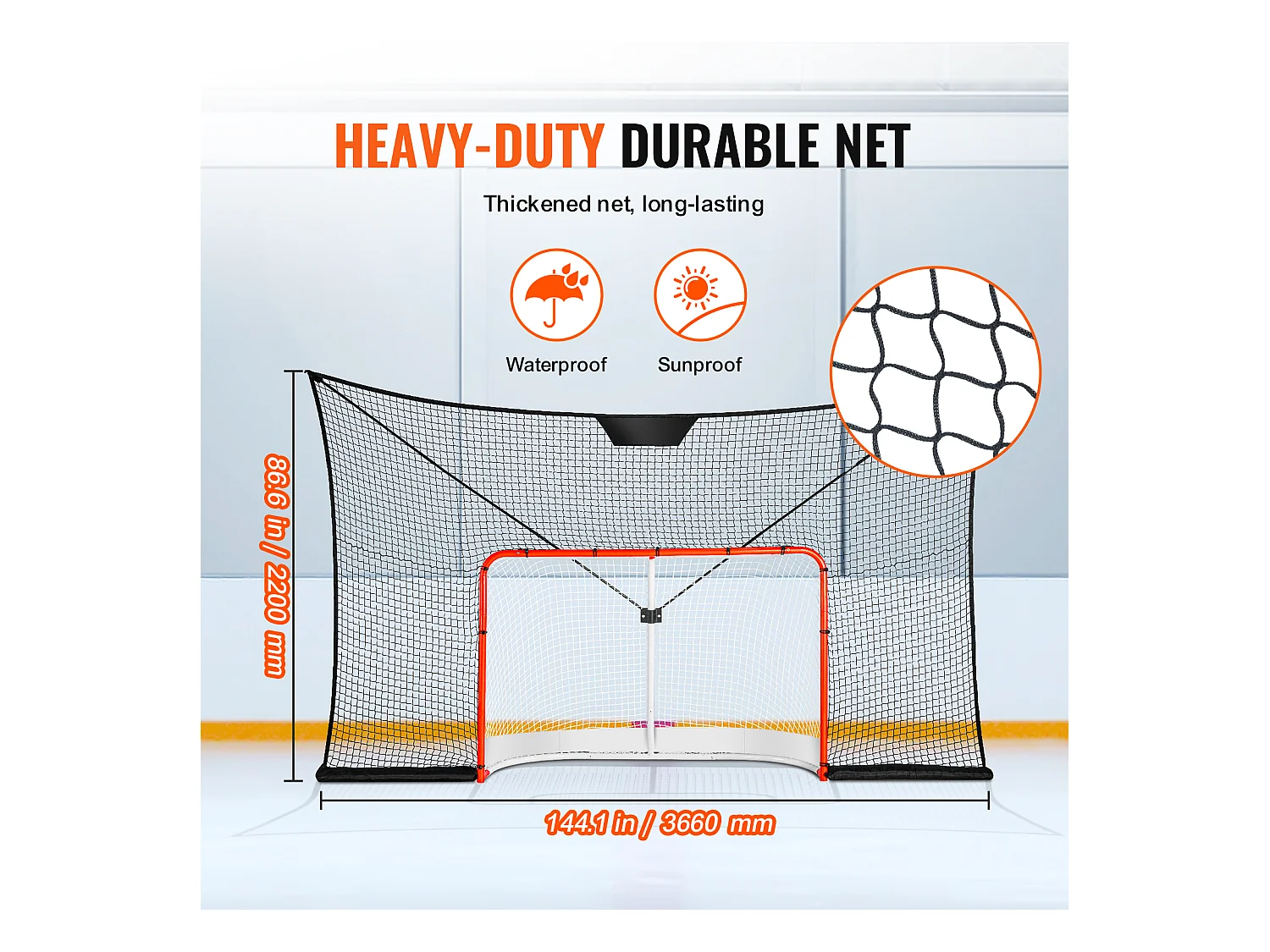 Red de Parada SucceBuy de Portería de Hockey Red de Objetivo de Deporte de Hockey Callejero al Aire Libre 30 x 18cm