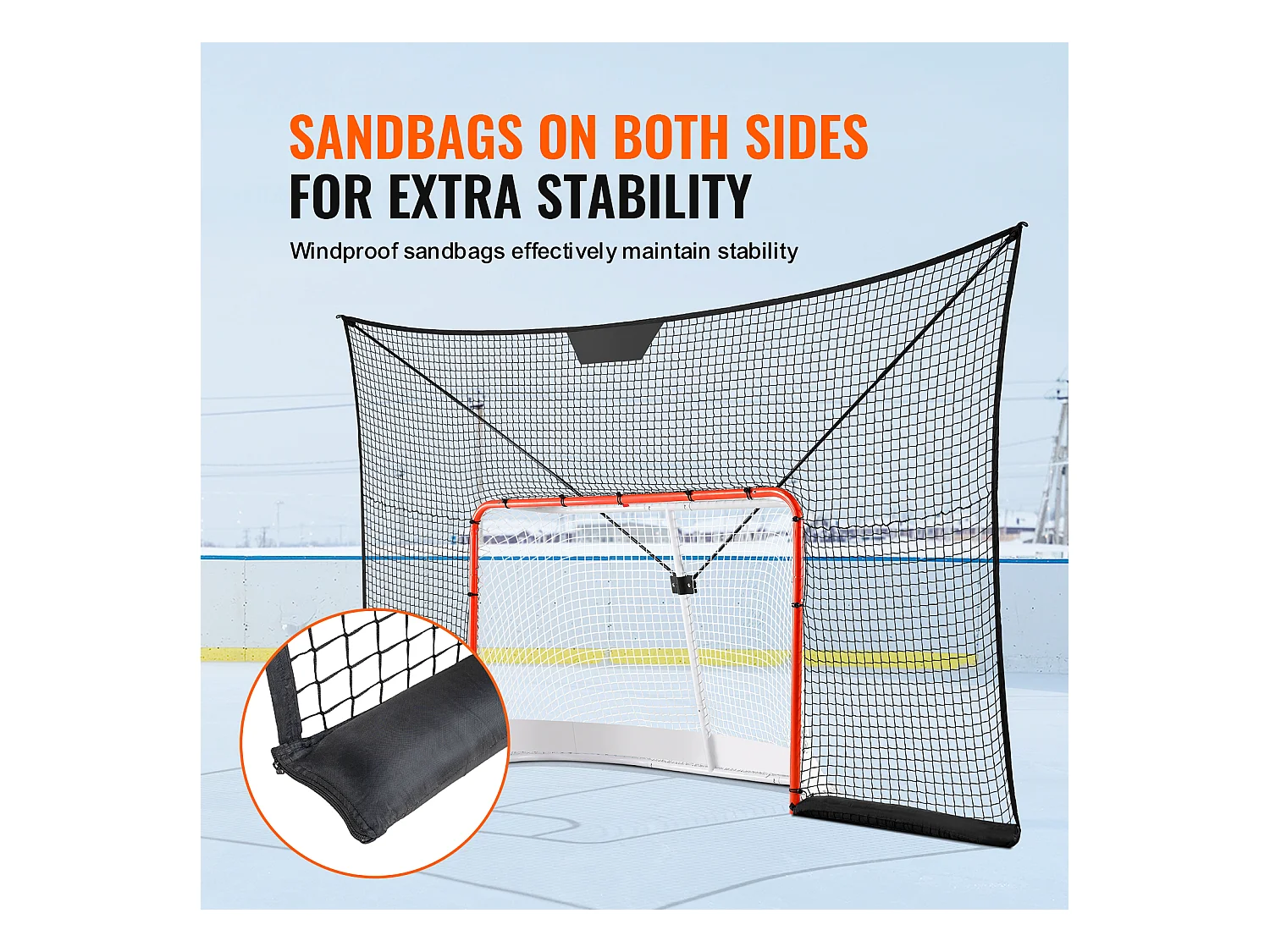 Red de Parada SucceBuy de Portería de Hockey Red de Objetivo de Deporte de Hockey Callejero al Aire Libre 30 x 18cm