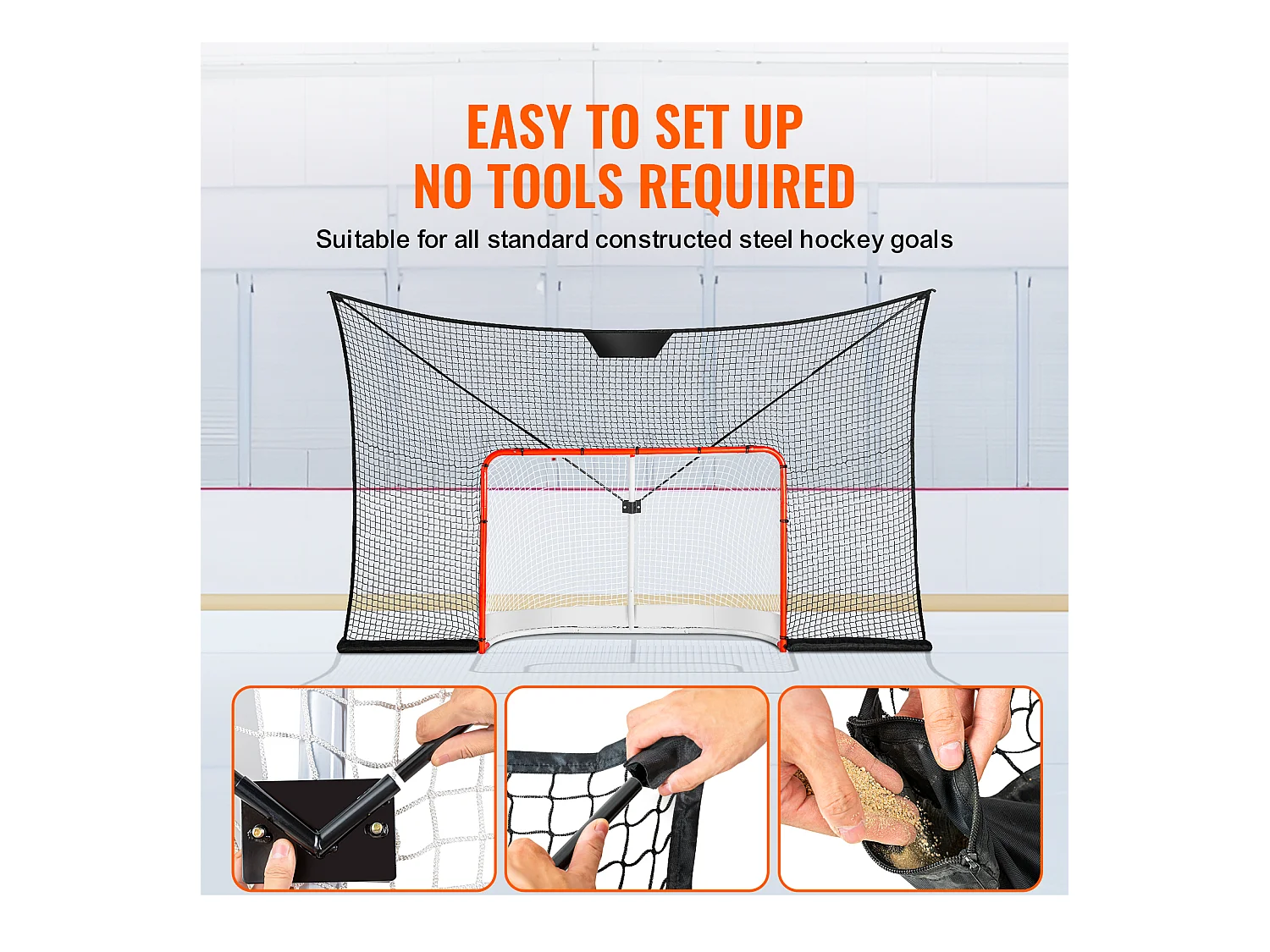 Red de Parada SucceBuy de Portería de Hockey Red de Objetivo de Deporte de Hockey Callejero al Aire Libre 30 x 18cm