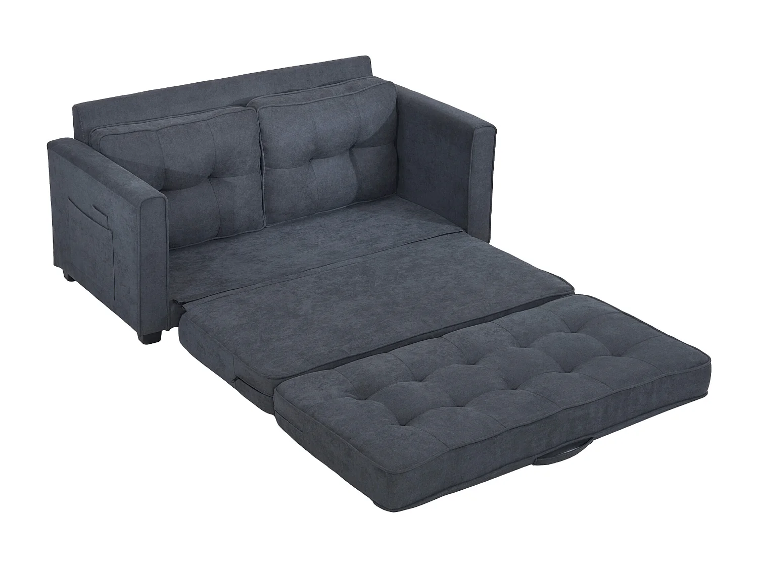 Canapé droit gris  - Canapé avec poches de rangement et coussins - pour le salon