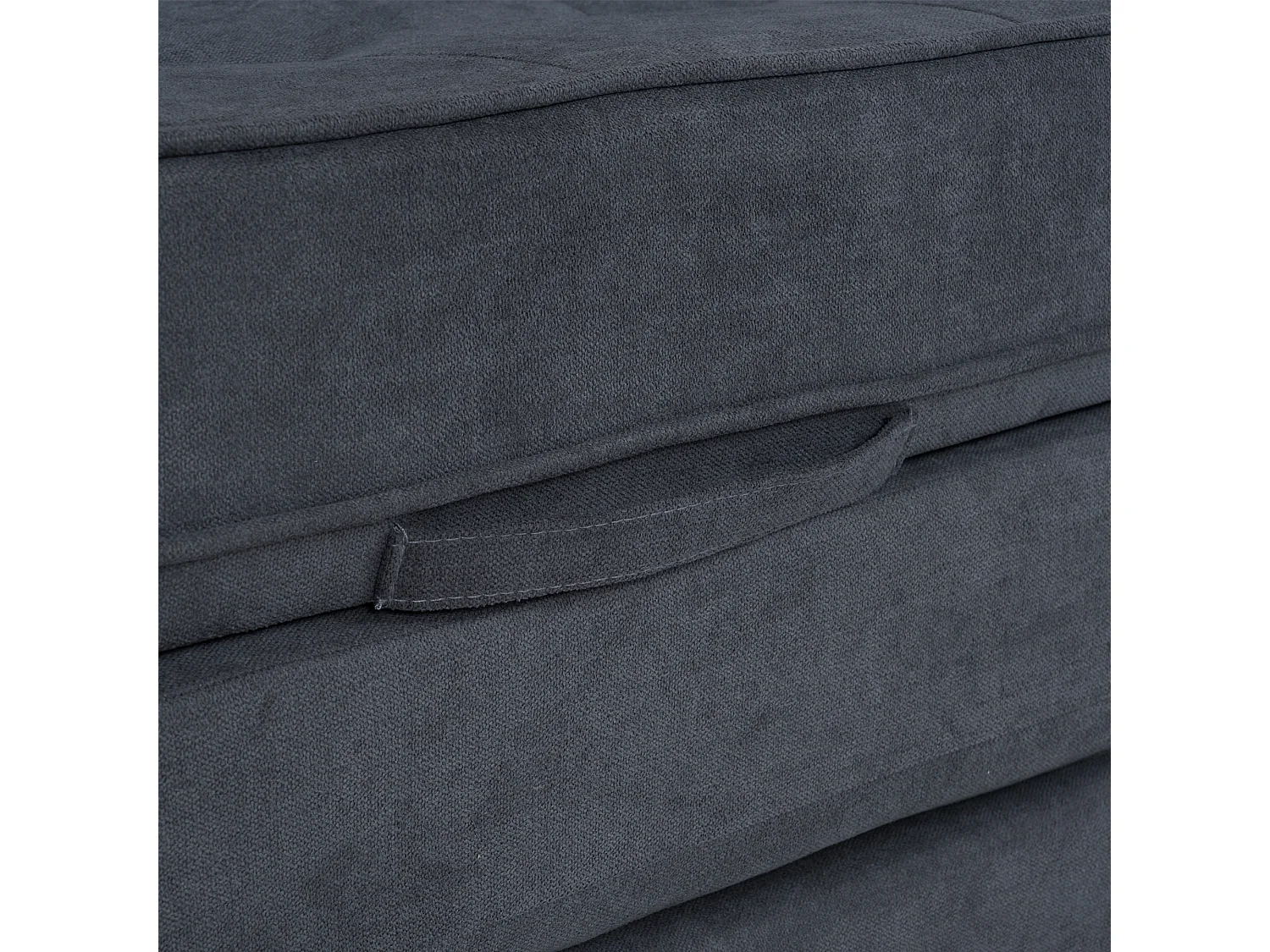 Canapé droit gris  - Canapé avec poches de rangement et coussins - pour le salon