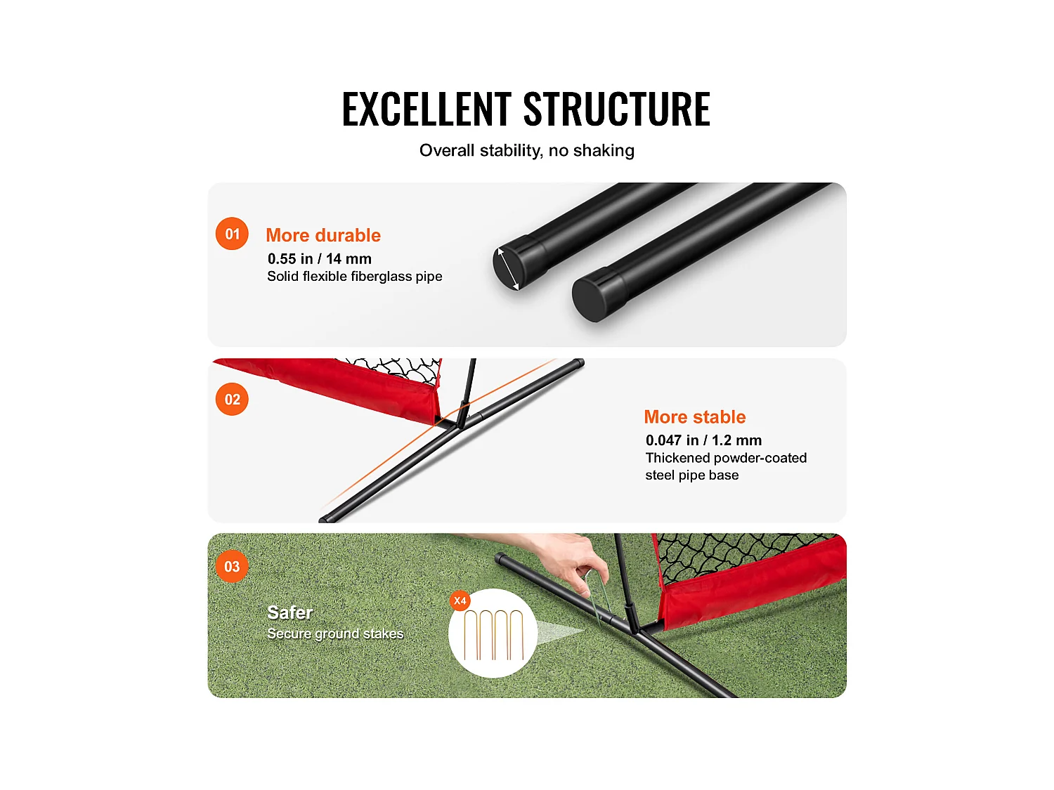 Filet de Protection SucceBuy, Filet d'Entraînement pour Softball, Barrière Sportive, 18 x 18cm pour l'Entraînement