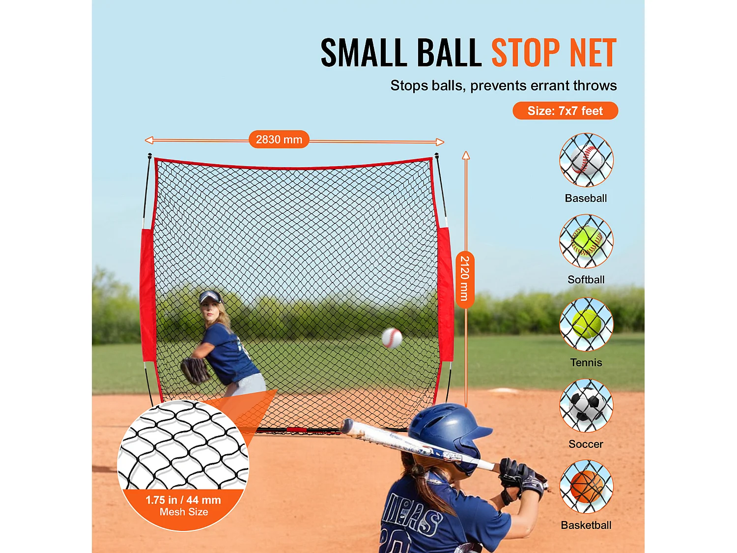 Filet de Protection SucceBuy, Filet d'Entraînement pour Softball, Barrière Sportive, 18 x 18cm pour l'Entraînement