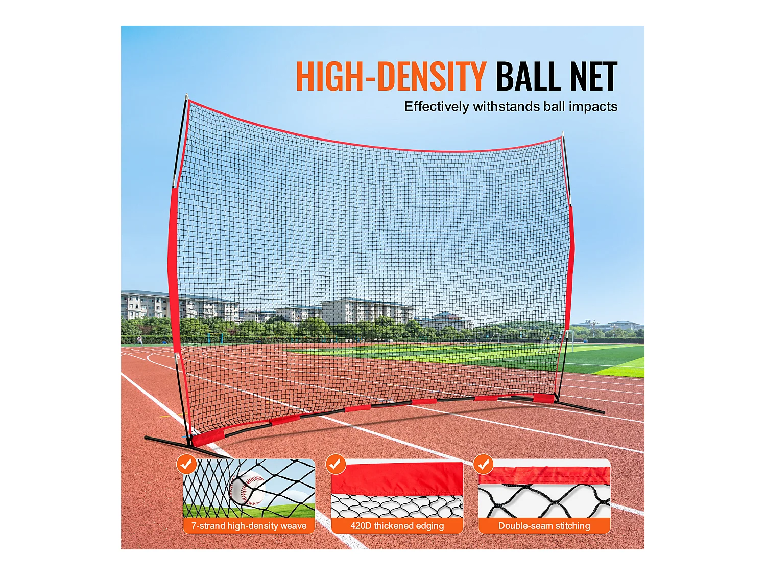 Filet de Protection SucceBuy, 41 x 25 cm, Équipement d'Entraînement Portable avec Sac de Transport, Écran de Protection pour Baseball, Softball, Football