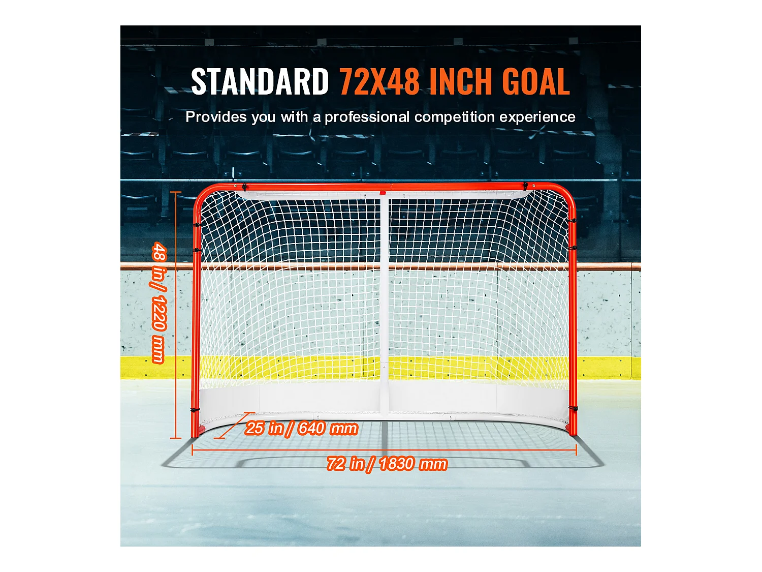 Street Hockey Net SucceBuy Ensemble de Buts de Hockey en Acier Intérieur/Extérieur 183 x 122 cm