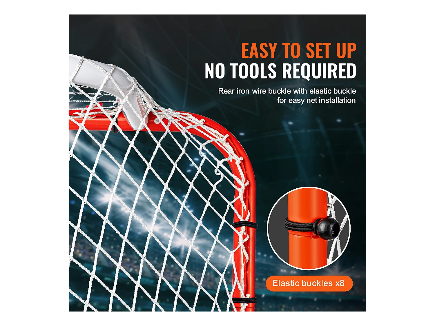 Street Hockey Net SucceBuy Ensemble de Buts de Hockey en Acier Intérieur/Extérieur 183 x 122 cm