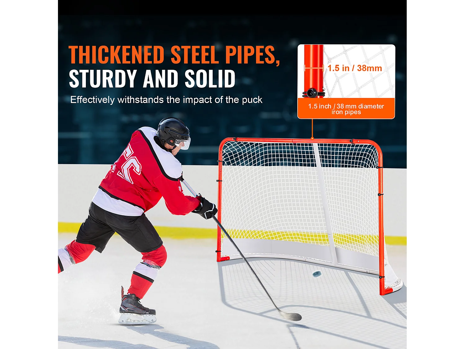 Straat Hockey Net SucceBuy Set van Hockeydoelen van Staal Binnen/Buiten 183 x 122 cm