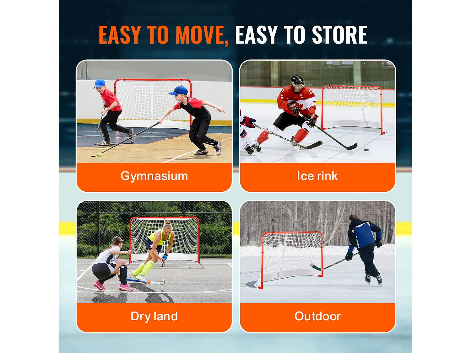 Straat Hockey Net SucceBuy Set van Hockeydoelen van Staal Binnen/Buiten 183 x 122 cm