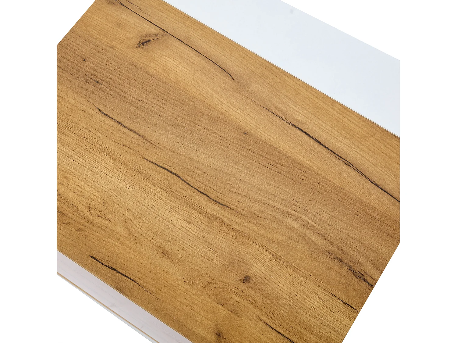 Mesa de centro retangular branca - Mesa de apoio com iluminação LED e 1 porta - espaço de arrumação aberto - para sala de estar