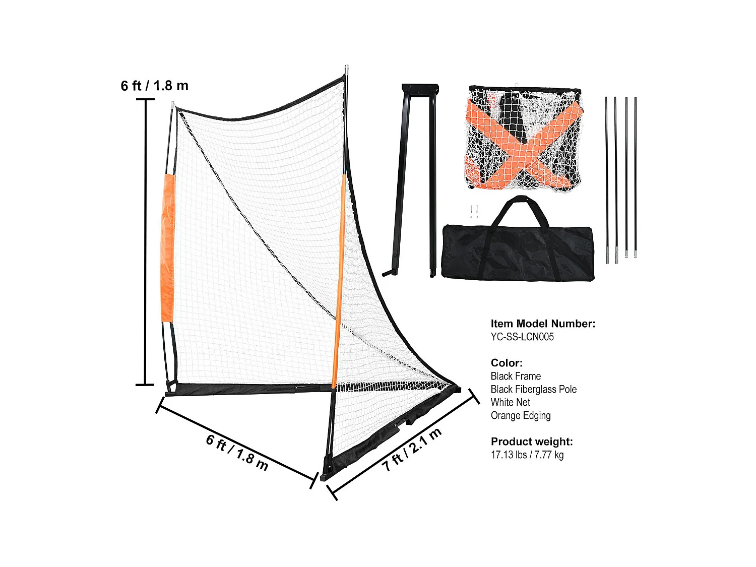 Filet de But de Crosse Sac SucceBuy 15 x 15cm per il Trasporto dell'Attrezzatura Portatile per l'Allenamento in Giardino