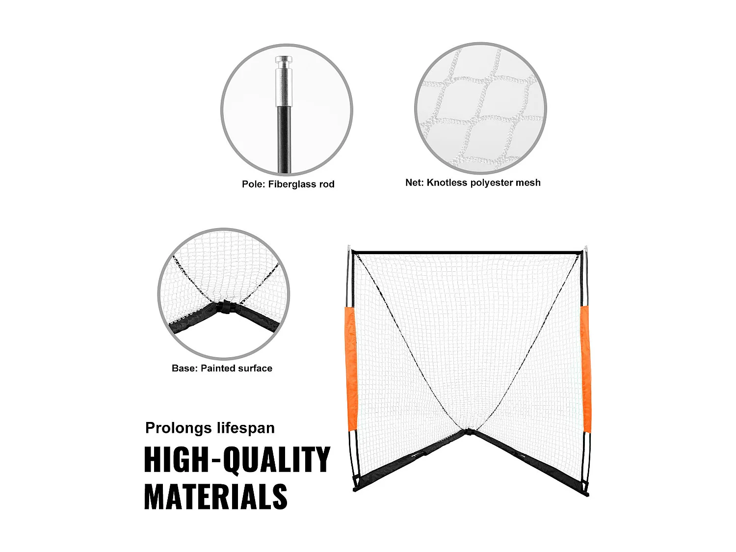 Filet de But de Crosse Sac SucceBuy 15 x 15cm per il Trasporto dell'Attrezzatura Portatile per l'Allenamento in Giardino