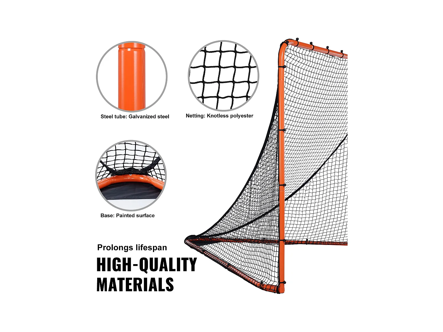 Filet de But de Crosse SucceBuy 15 x 15cm Pliable Équipement d'Entraînement de Crosse dans l'Arrière-Cour Acier