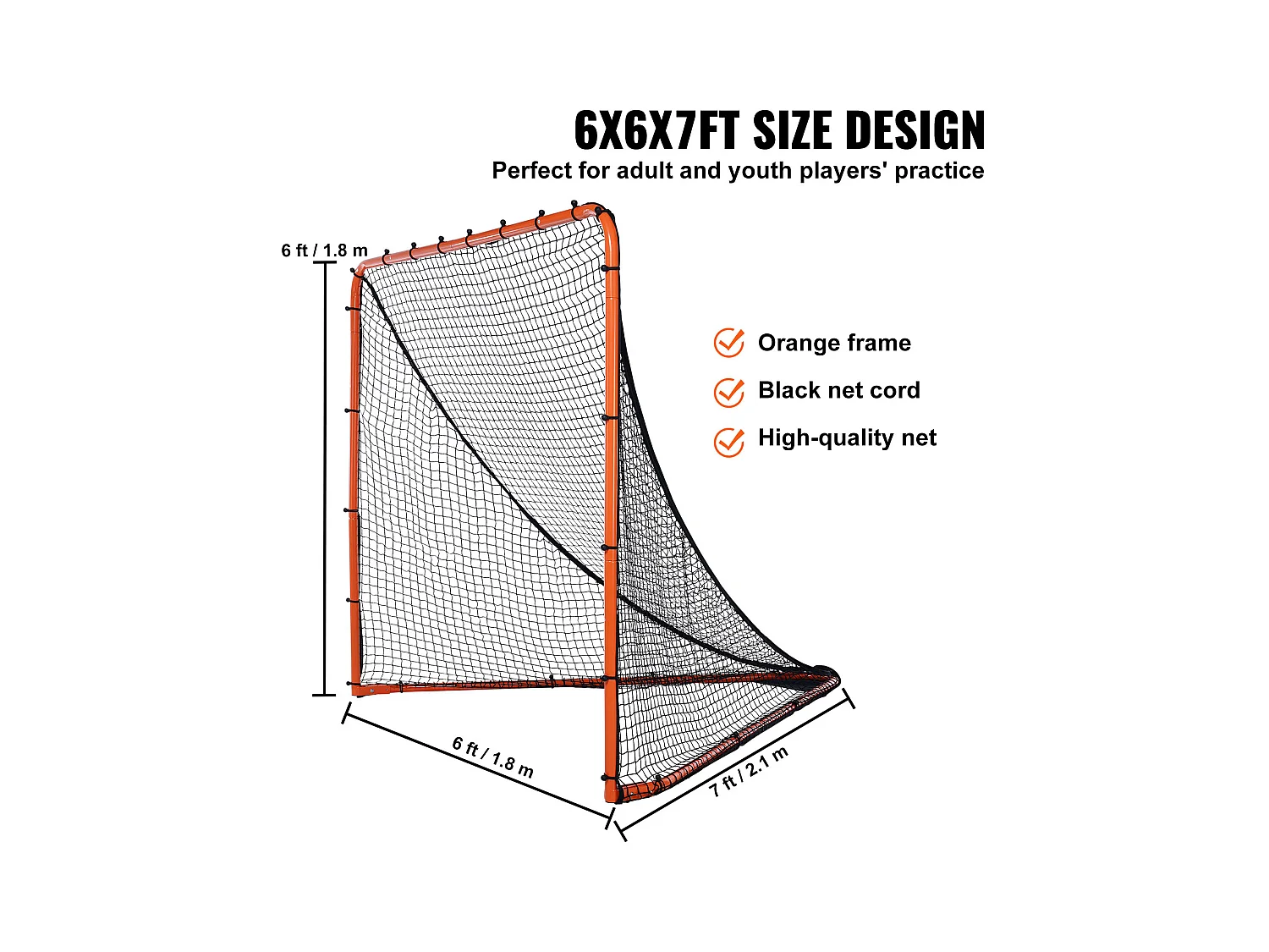 Filet de But de Crosse SucceBuy 15 x 15cm Pliable Équipement d'Entraînement de Crosse dans l'Arrière-Cour Acier