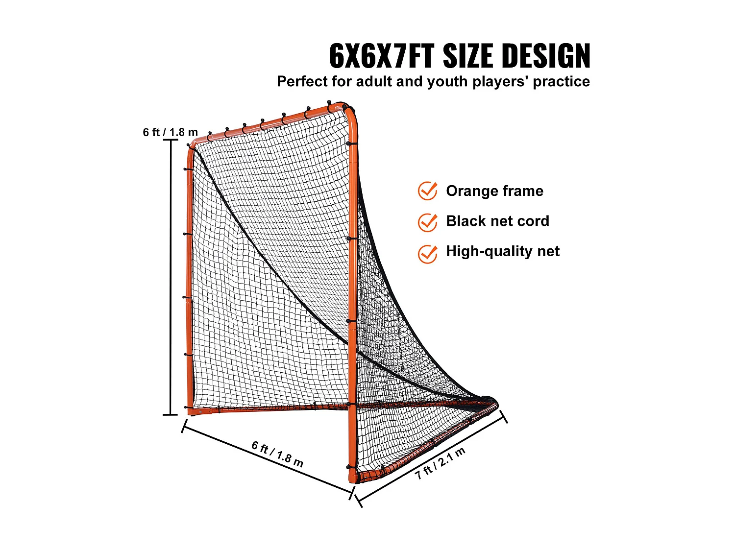 Filet de But de Crosse SucceBuy 15 x 15cm Pliable Équipement d'Entraînement de Crosse dans l'Arrière-Cour Acier