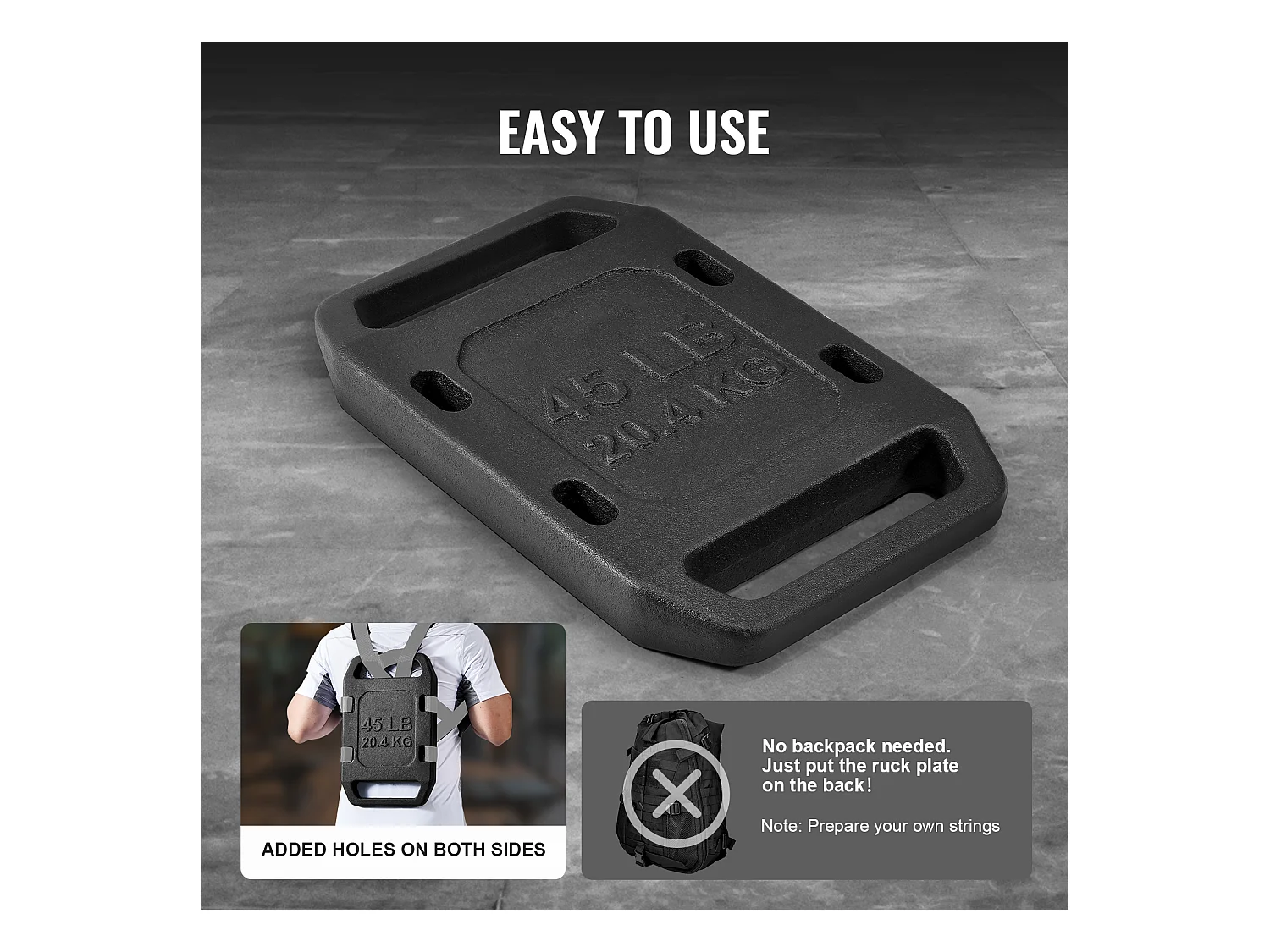 Płyta Obciążeniowa Żeliwna SucceBuy 20kg, Pojedyncza Płyta Plecakowa, Obciążona Płyta do Plecaka, Kulturystyki, Huśtawek, Podnoszenia Ciężarów
