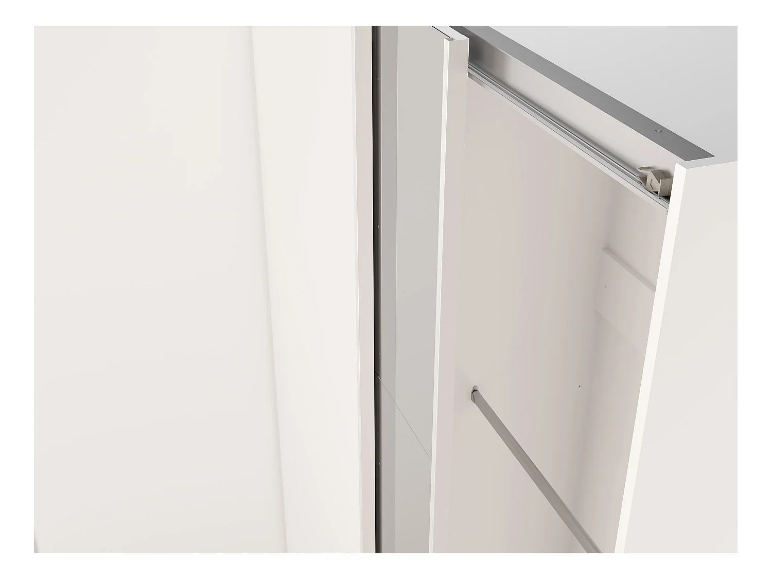 Hjørnegarderobe 4 dører - Med speil - B211 cm - Hvit - LEDORMA