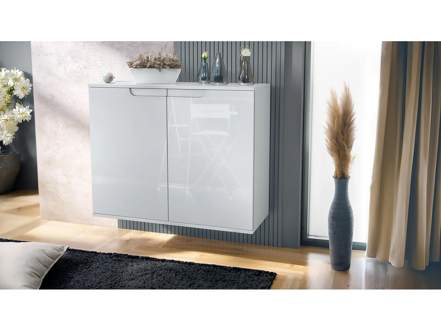 KOMMODE Sylt Weiß Hochglanz