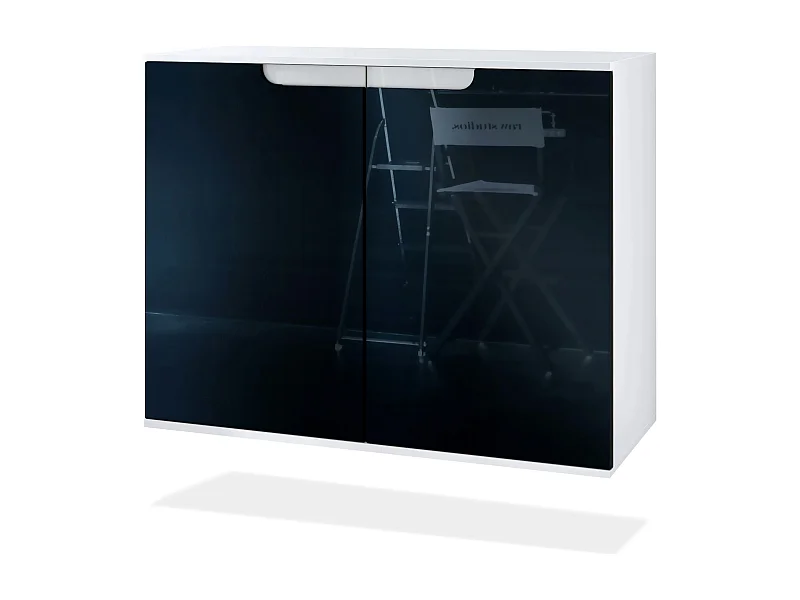 KOMMODE Sylt Schwarz Hochglanz