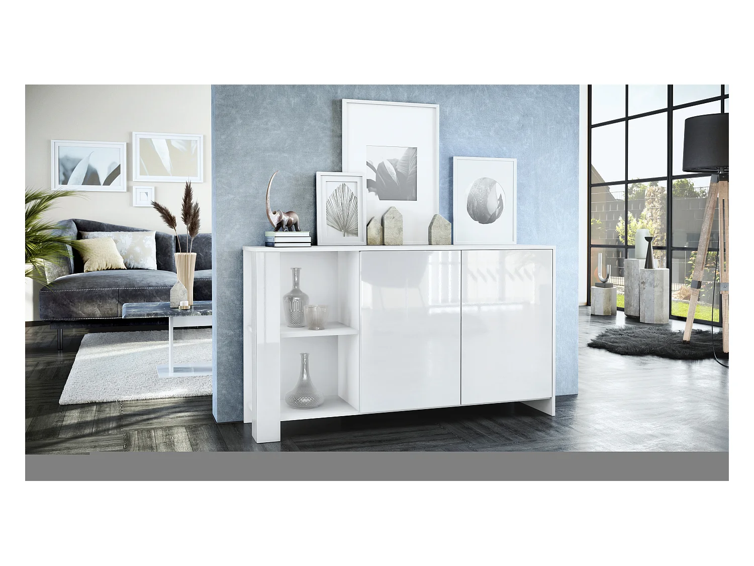 SIDEBOARD Canto Weiß Hochglanz